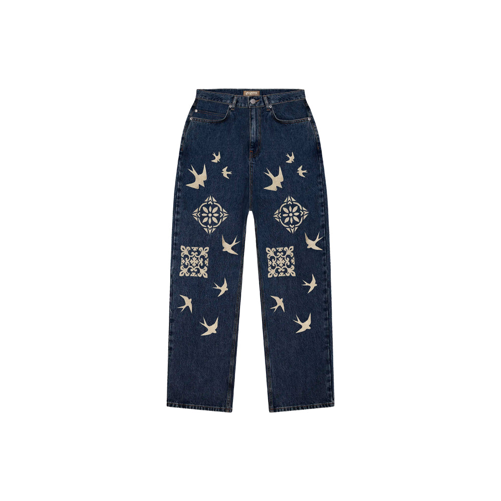 Bonga Lisa Denim Pants - Blue Raw Denim