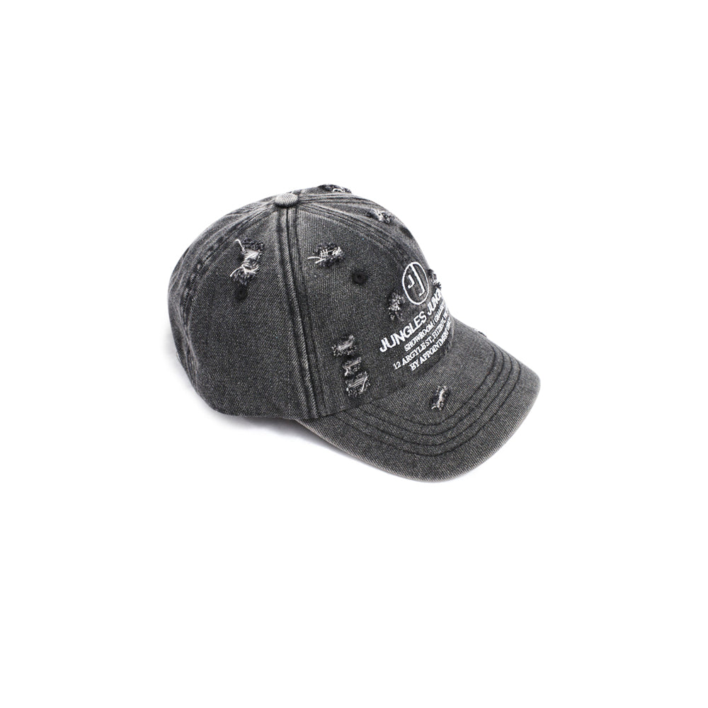 Appointment Only Distressed 6 Panel Cap (Washed Black)