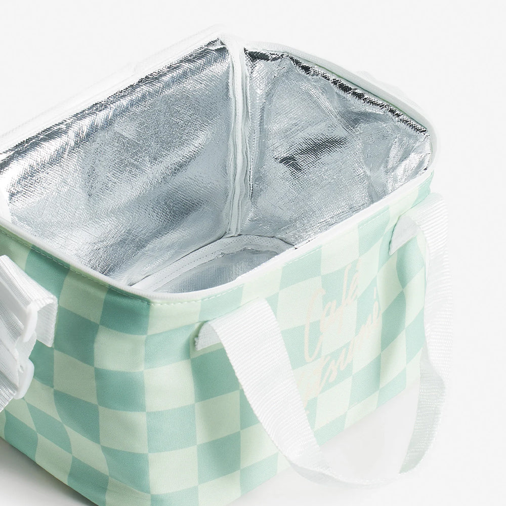 Checkerboard Cooler Bag (Basile/Lime Pattern)