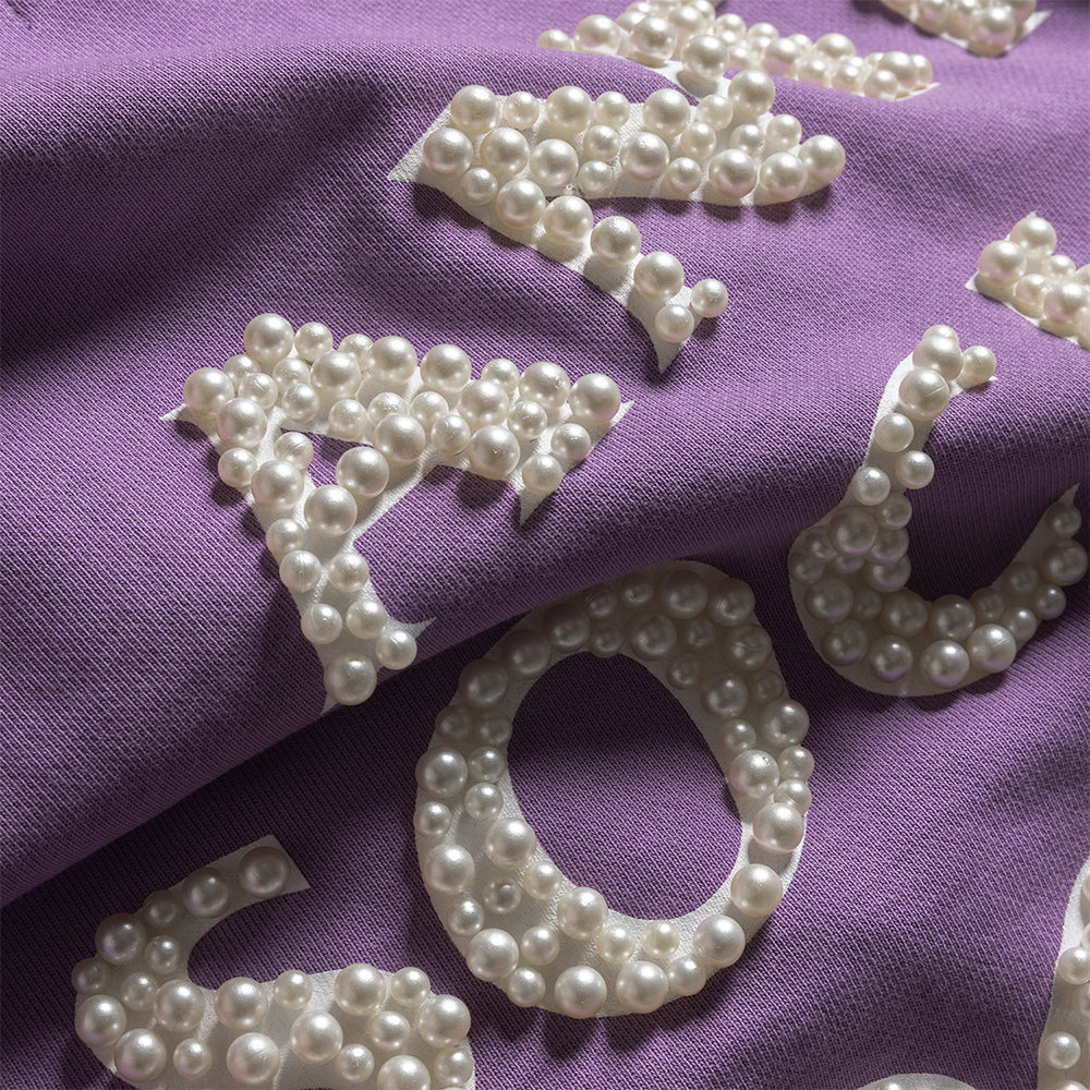Clutching Pearls Hoodie - Washed Purple