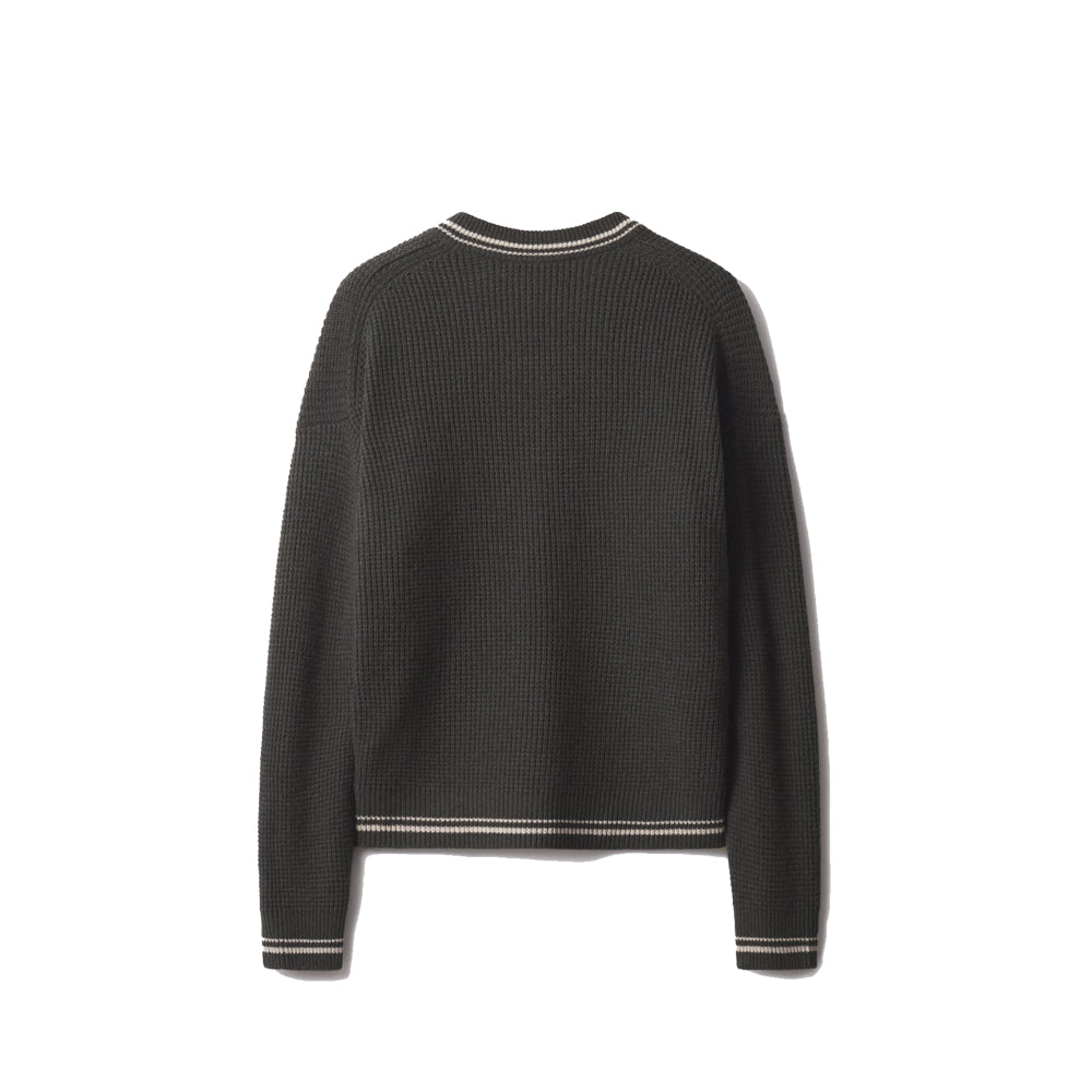 College Waffle Wool Jumper - Beluga