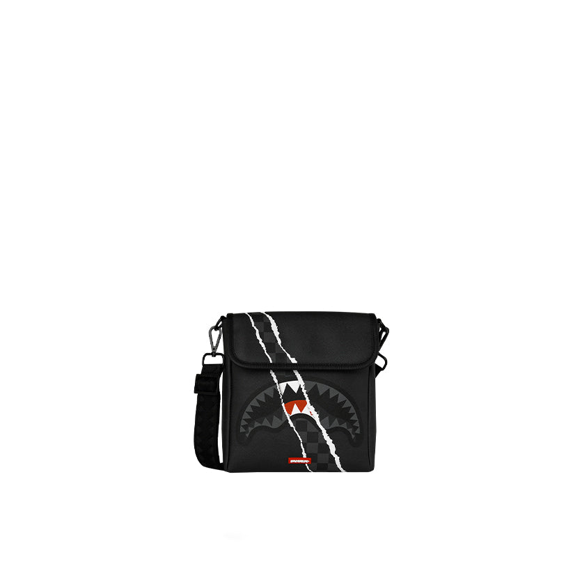 Center Rip Reveal Messenger Sling - Black