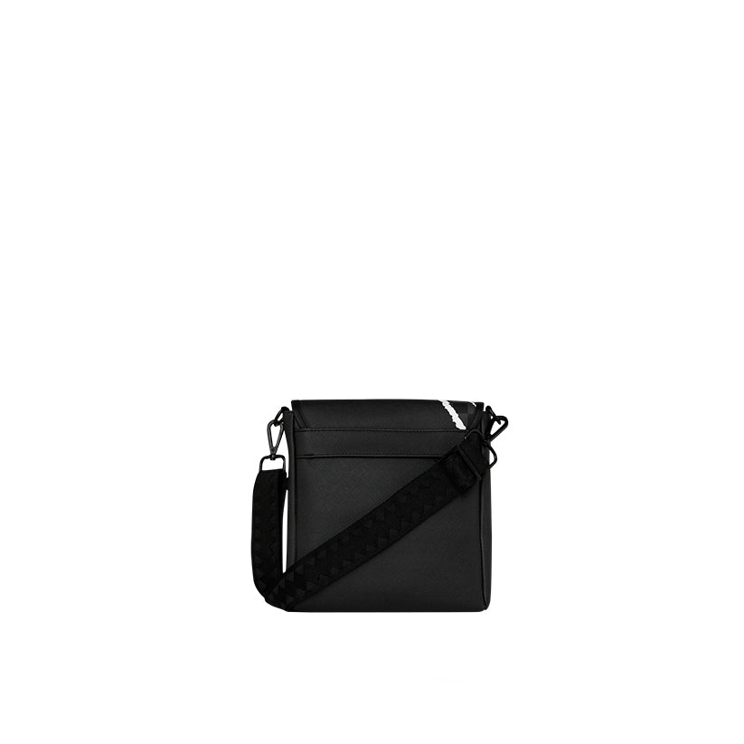 Center Rip Reveal Messenger Sling - Black