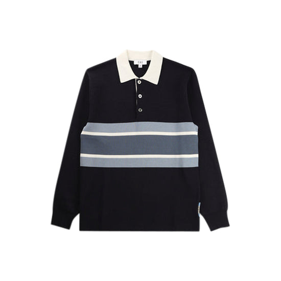 Knitted Rugby Polo (Navy)