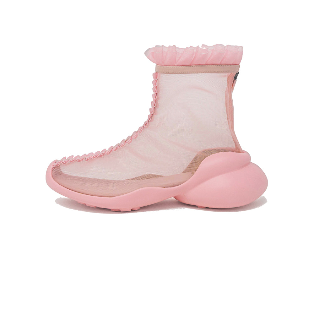Collina Strada Ruffle Boots - Mesh Pink