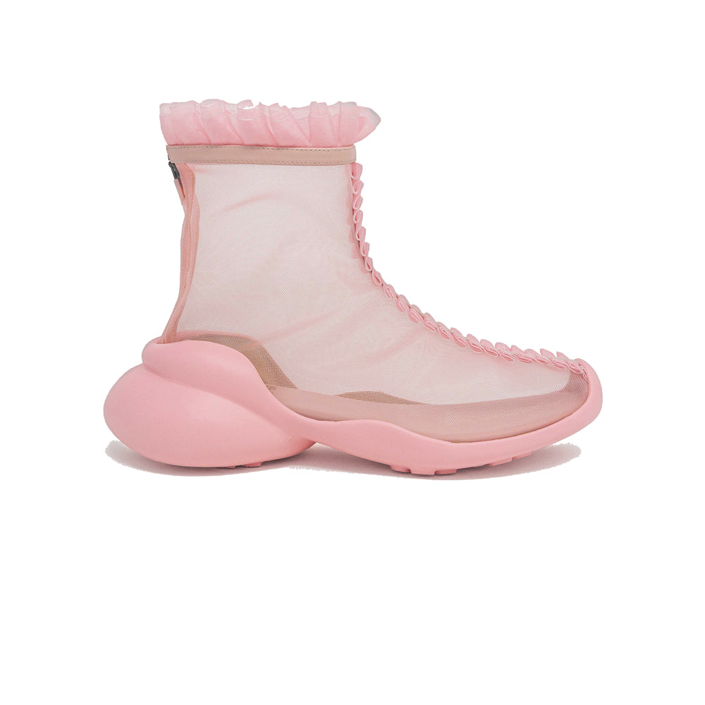 Collina Strada Ruffle Boots - Mesh Pink