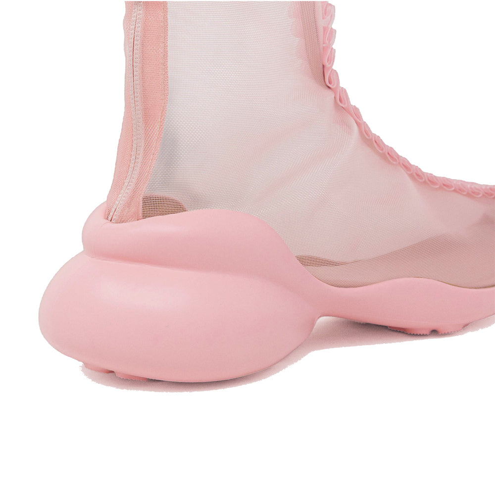 Collina Strada Ruffle Boots - Mesh Pink
