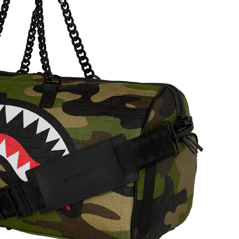 Woodland Camo Check Chain Duffle - Camo