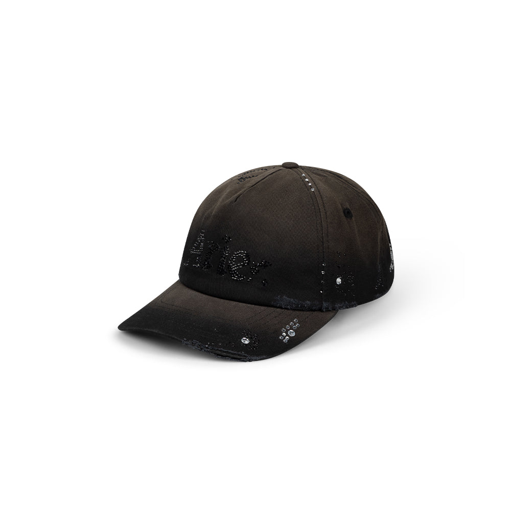 Distressed Diamante Cap - Black