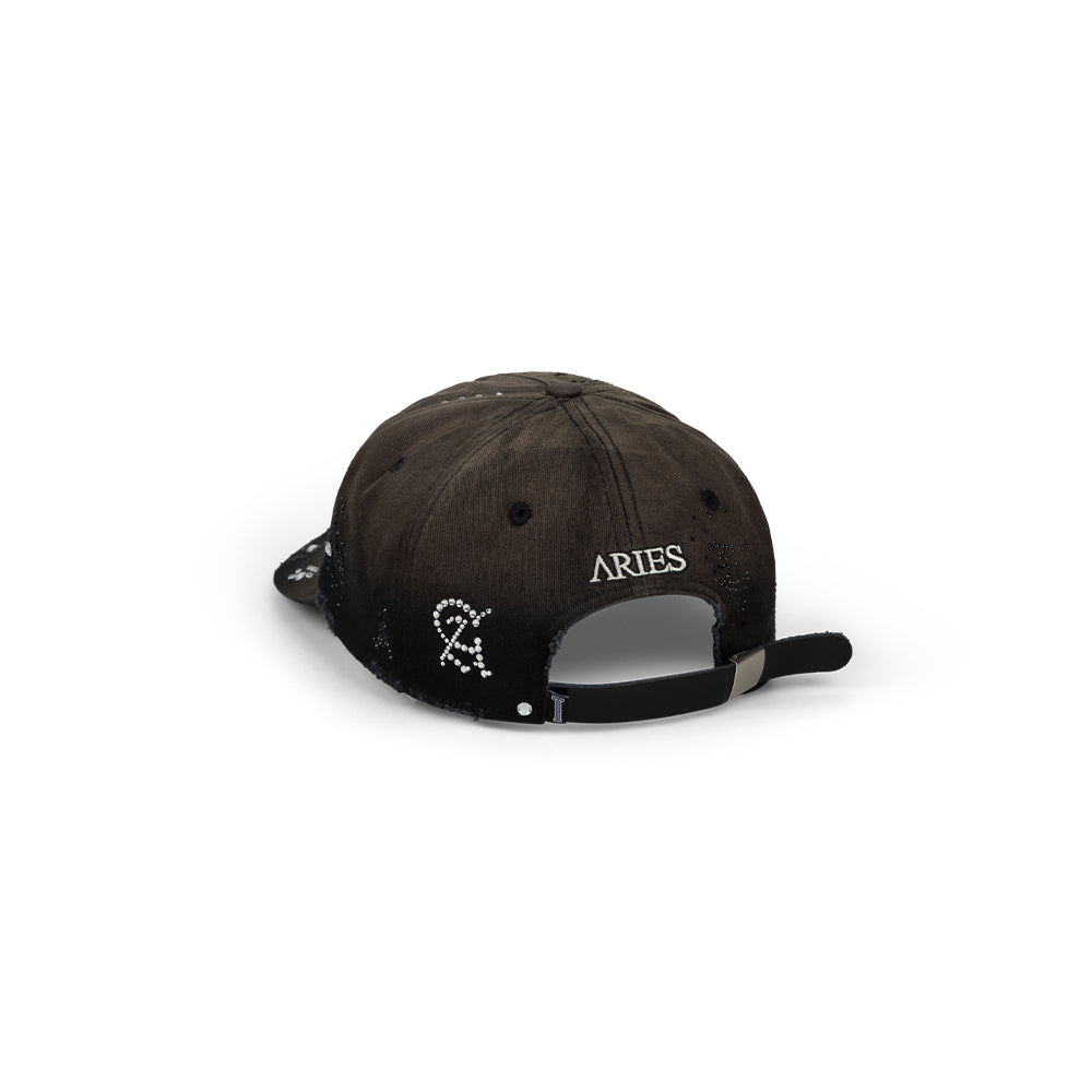 Distressed Diamante Cap - Black