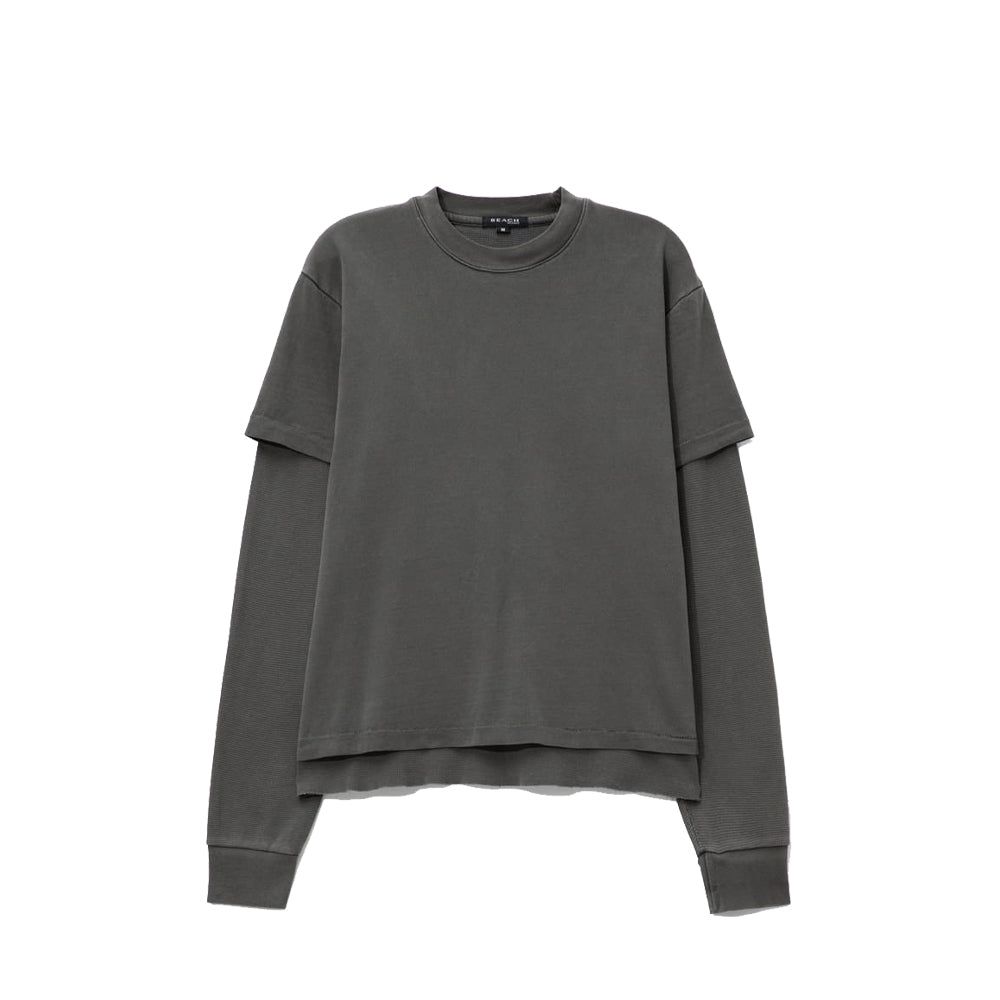 Distressed Tide Double Tee - Charcoal