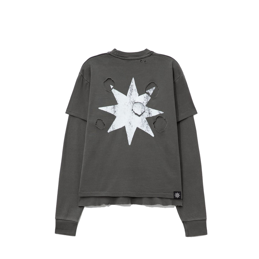 Distressed Tide Double Tee - Charcoal