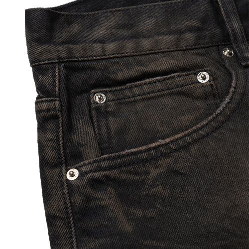 Distressed Wide Leg Short - Brown
