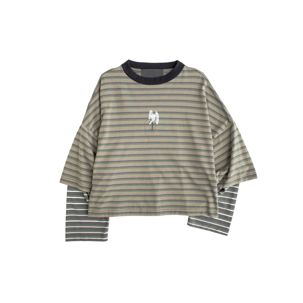Double Layer Long Sleeve Tee - Olive