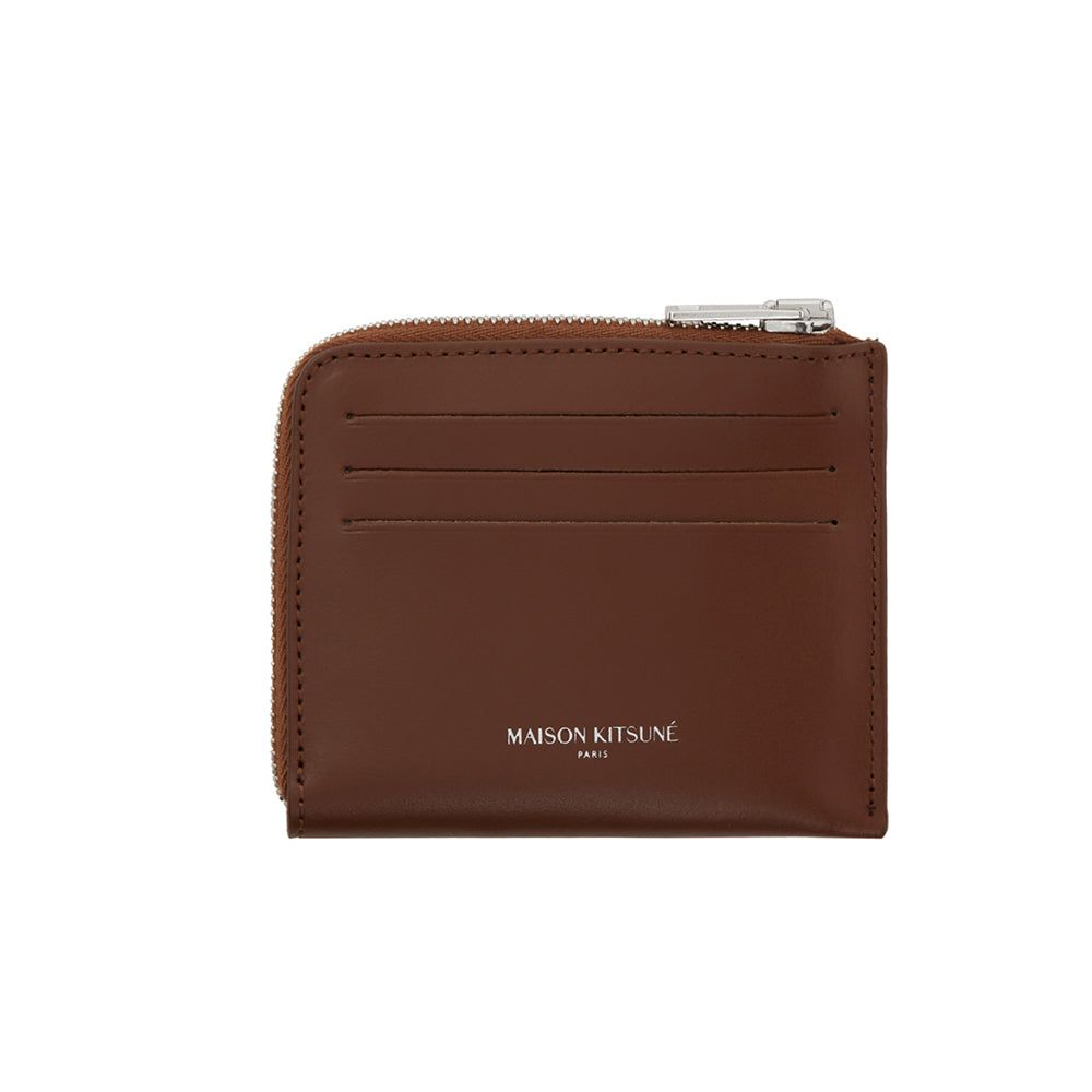Fox Head Zipped Cardholder (Dark Brown)