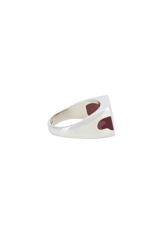 Silver Two Piece Signet Ring (Brown)