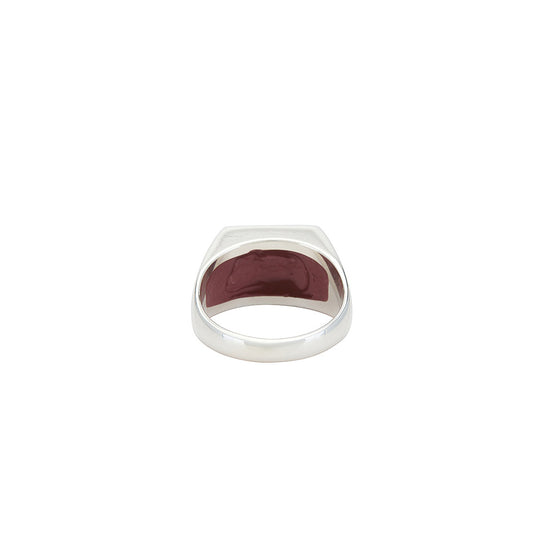 Silver Two Piece Signet Ring (Brown)