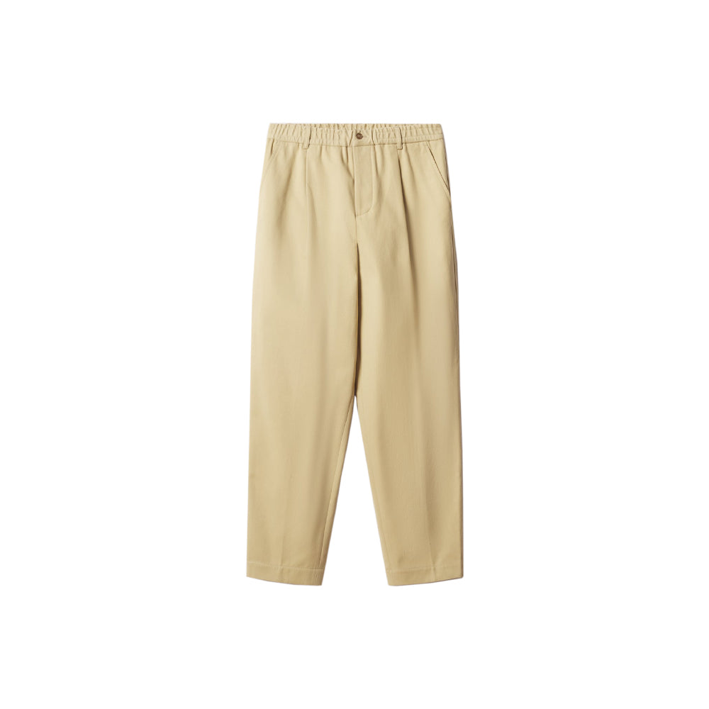 Elasticated Pleated Pants - Olive Gray