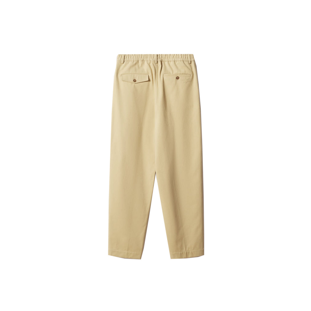 Elasticated Pleated Pants - Olive Gray