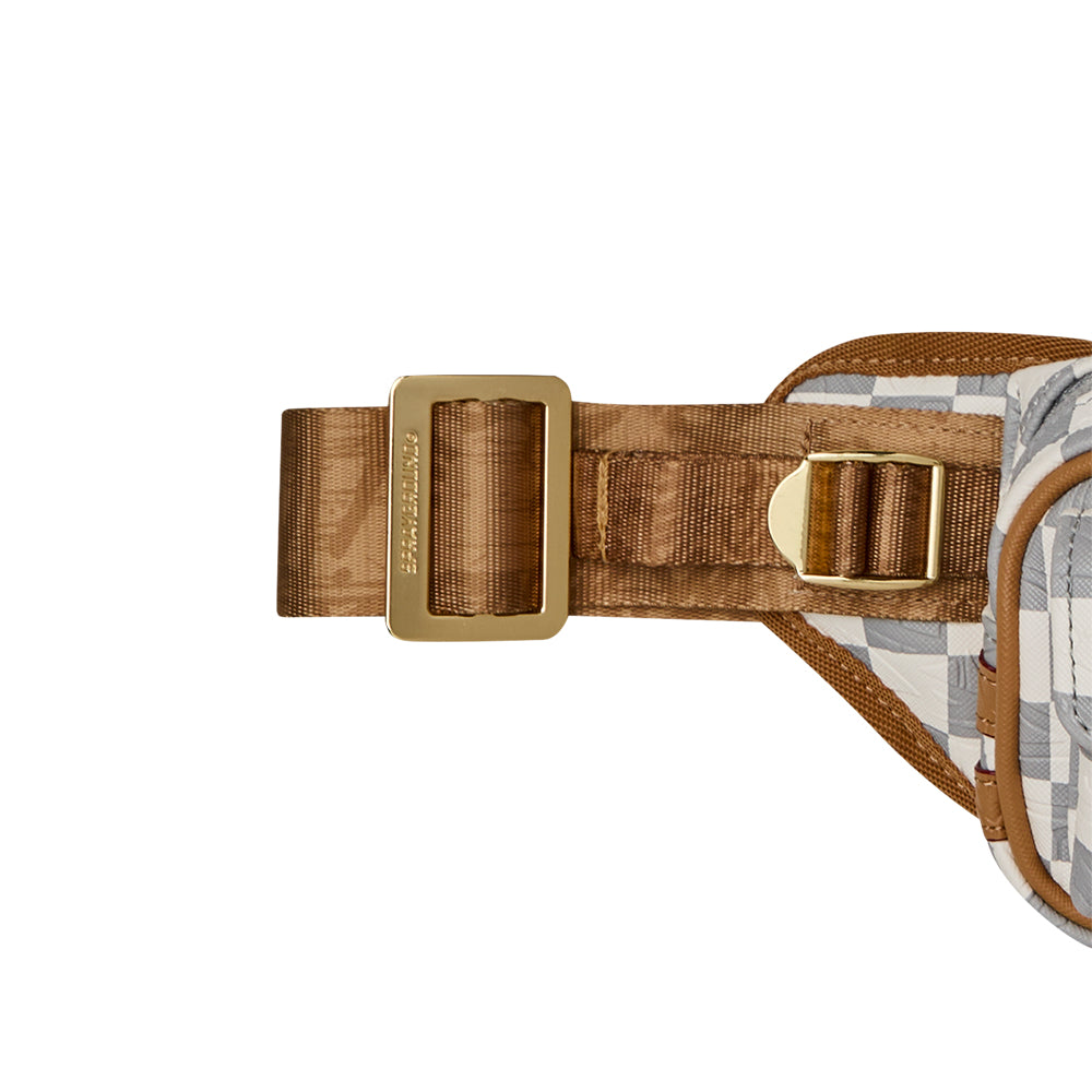 Embossed Cream Check Mini Cargo Crossbody - Cream