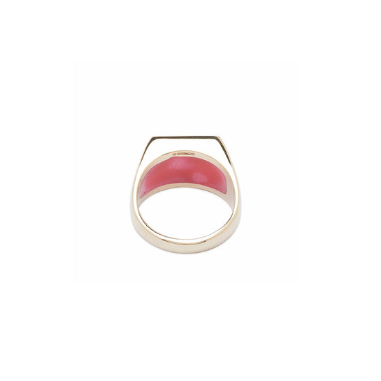 Gold Two Piece Signet Ring (Pink)