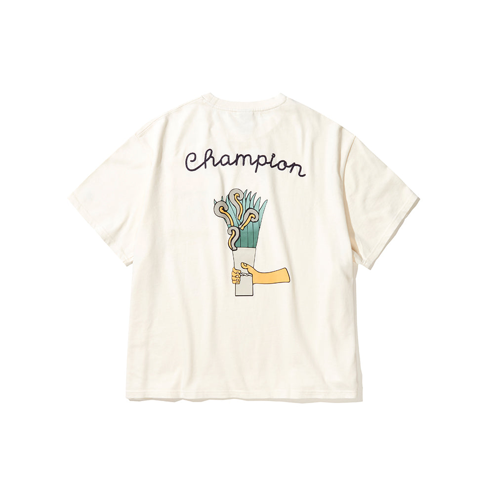 Angelo Baque x Champion Crewneck T-Shirt (Chalk White)