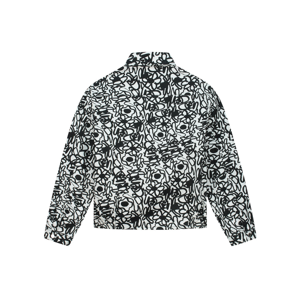 Allover Flowers Jacket (Black/White)