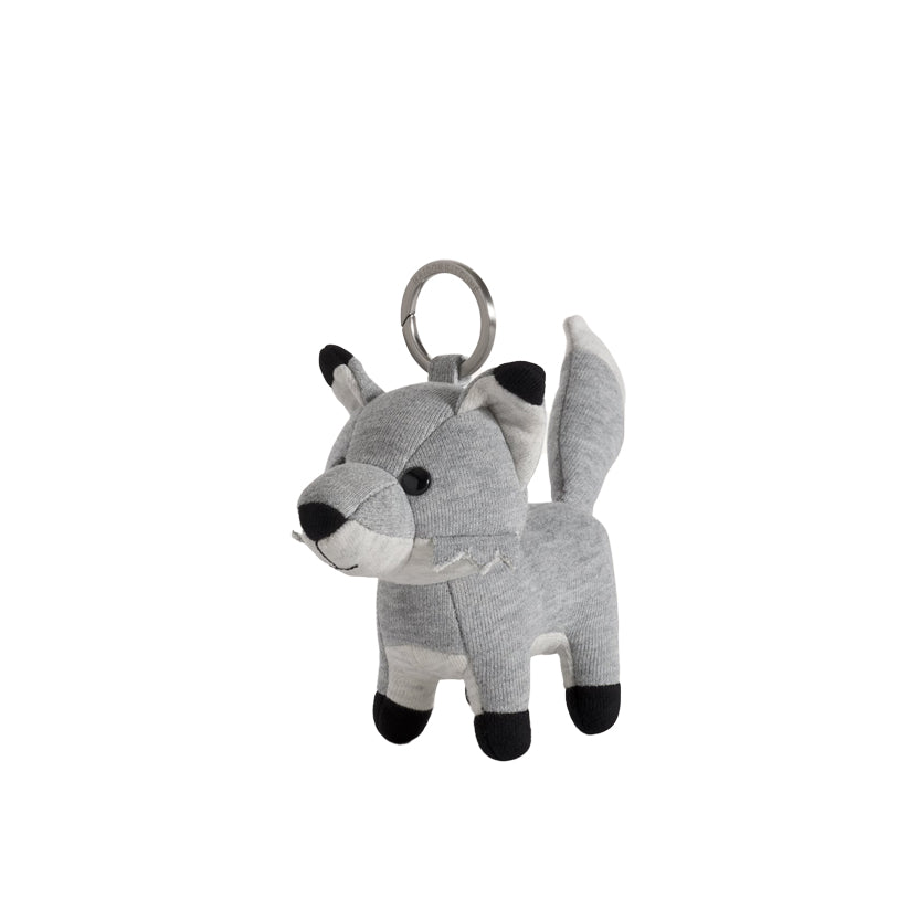 Fox Bag Charm - Grey Melange