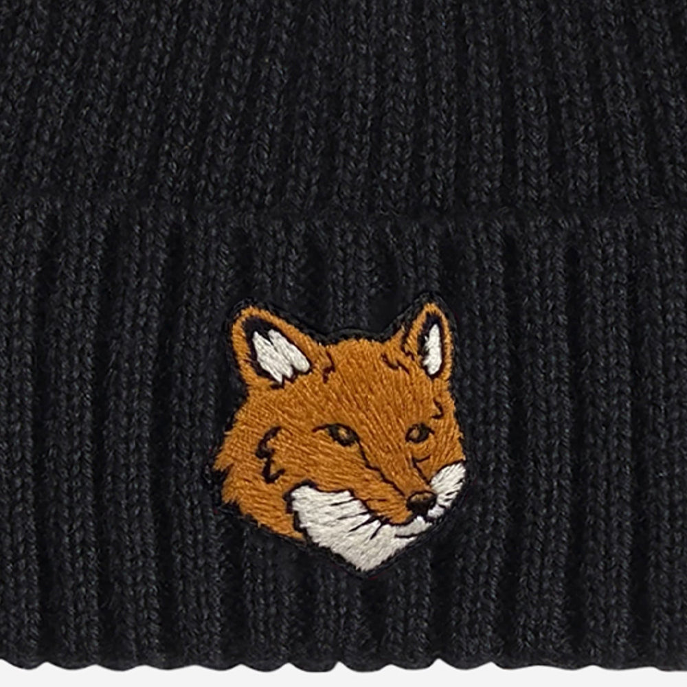 Fox Head Beanie - Black