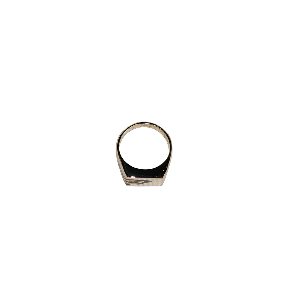 Gold Island Texture Signet Ring (Black)