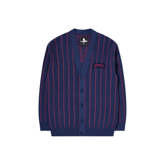 Vega Cardigan (Navy/Pink Garment Washed)