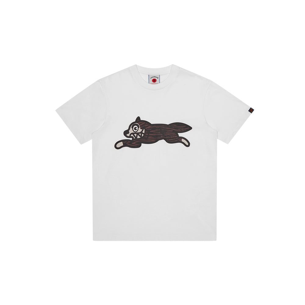 Woodgrain Running Dog T-Shirt (White)