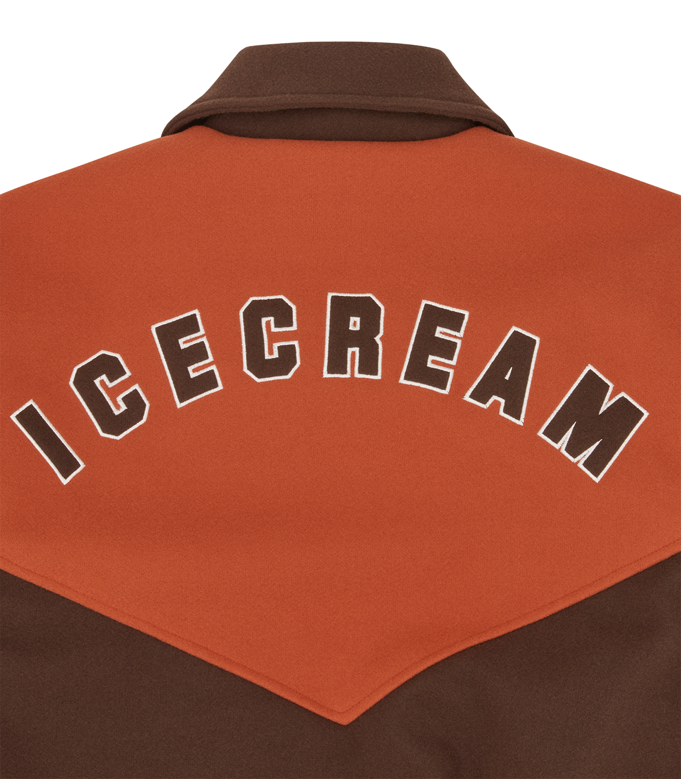 Panelled Varsity Jacket (Brown/Orange)