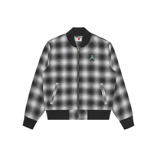 Plaid Bomber Jacket (Grey Check)