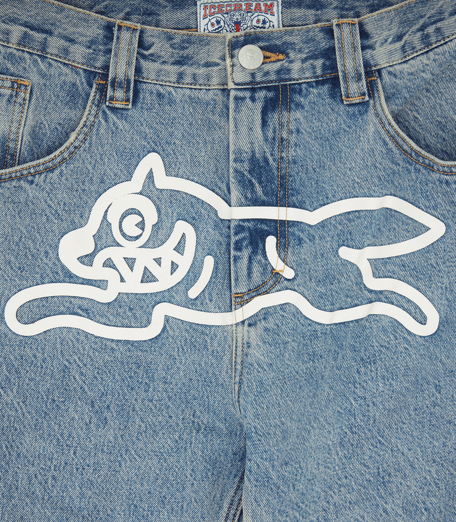 Check Lined Denim Pant (Vintage Wash Blue)