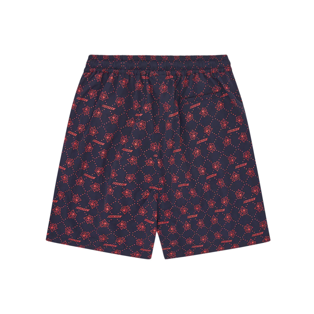 Monogram Running Dog Swim Shorts - Navy/Red