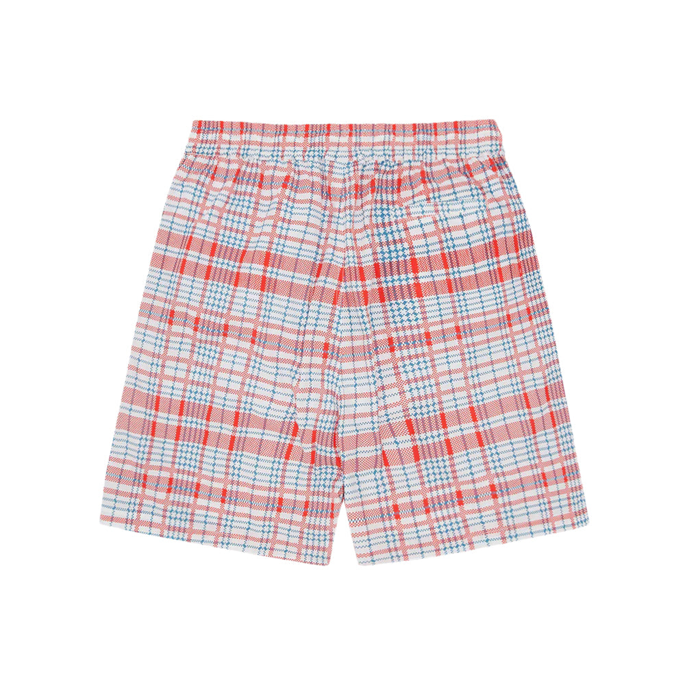 Shopper Running Dog Swim Shorts - Red Check