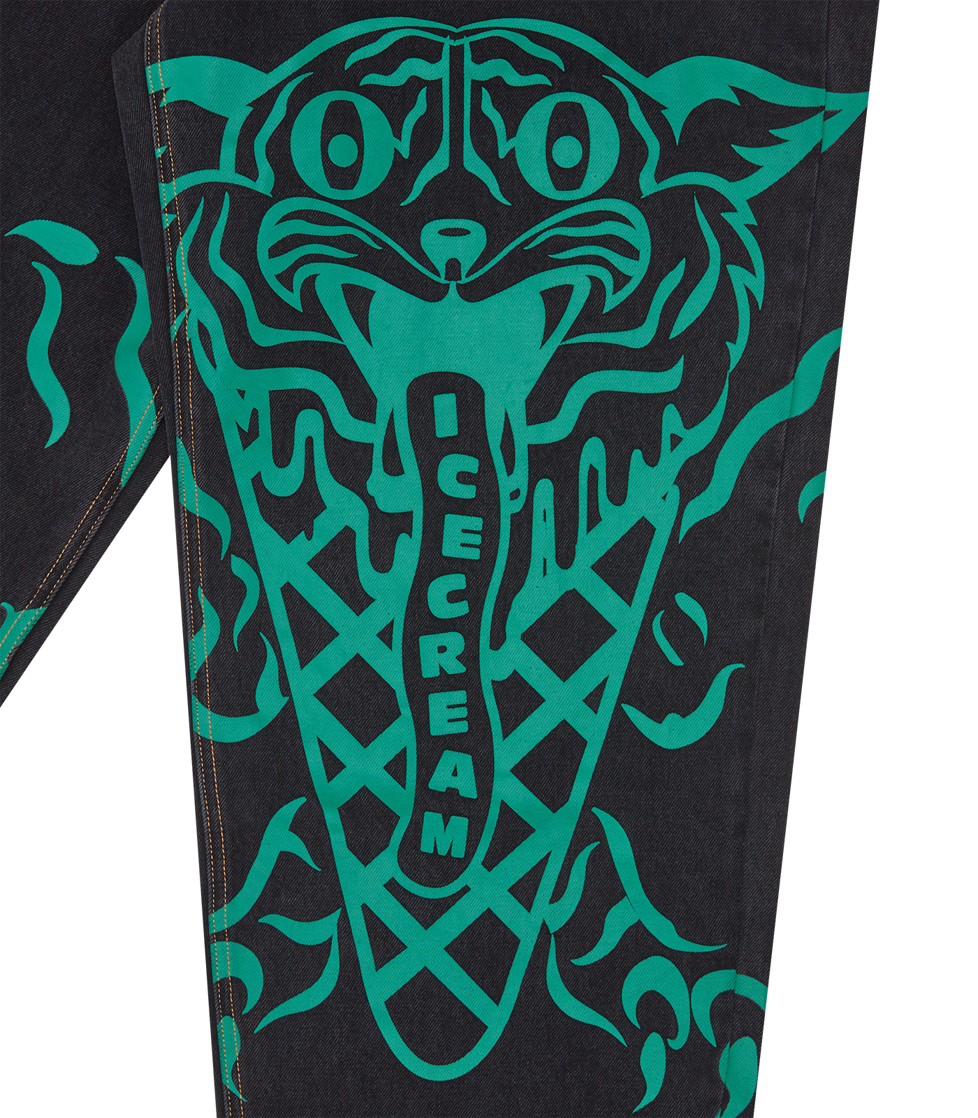 Triple Scoop Denim Pants - Black