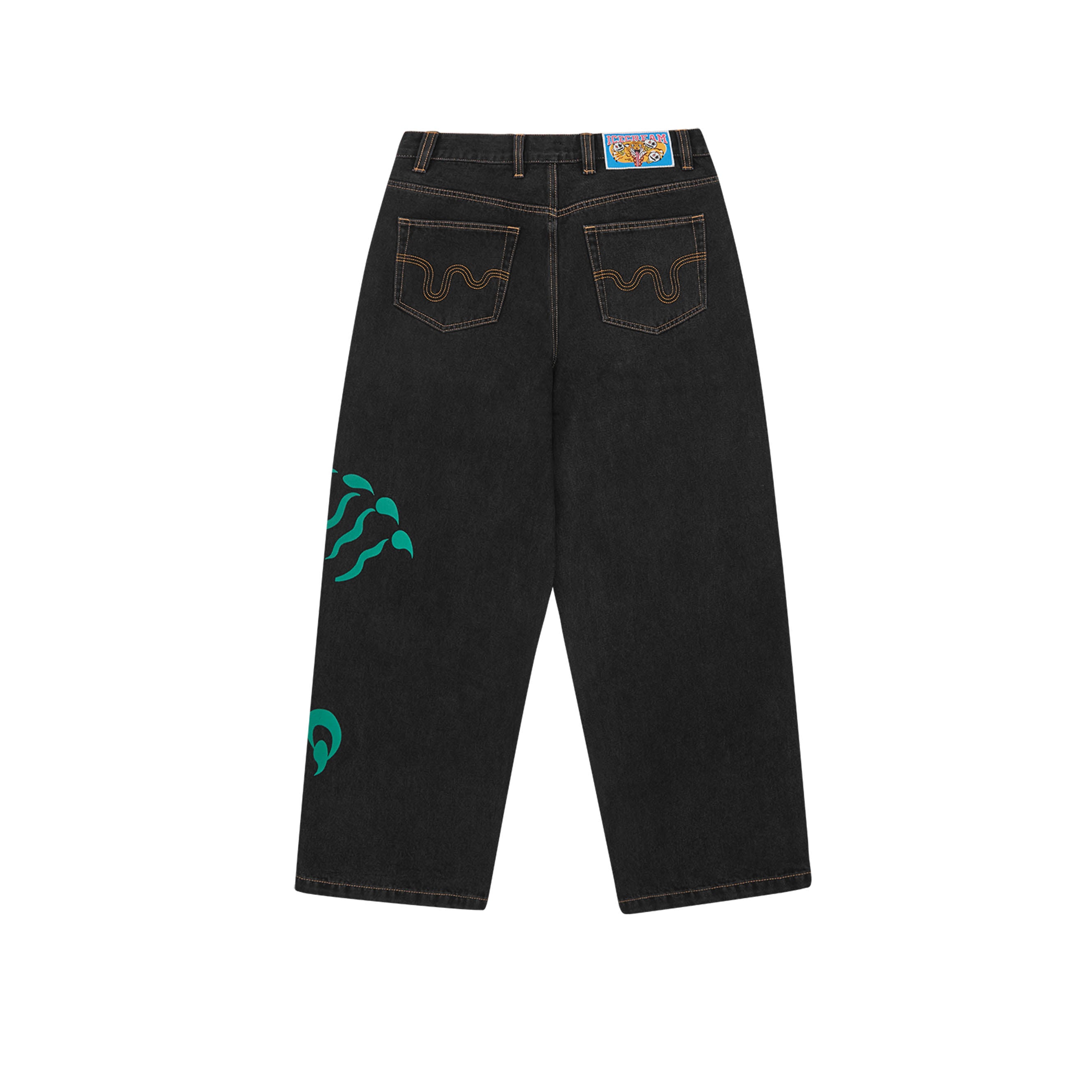 Triple Scoop Denim Pants - Black