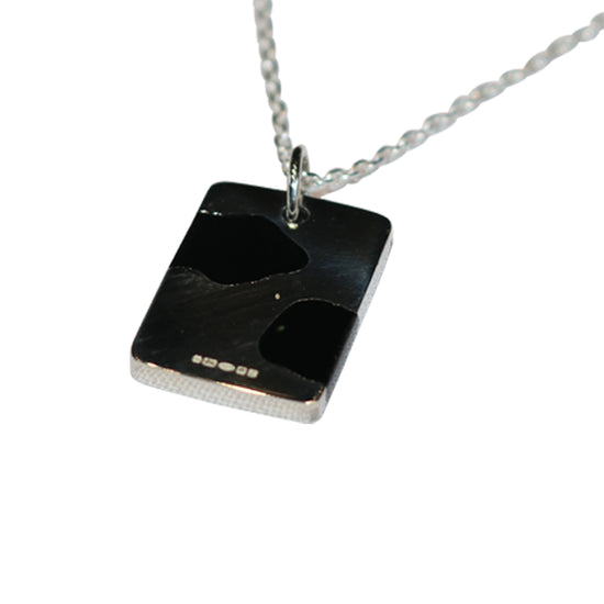 Silver Two Piece Dog Tag (Black)