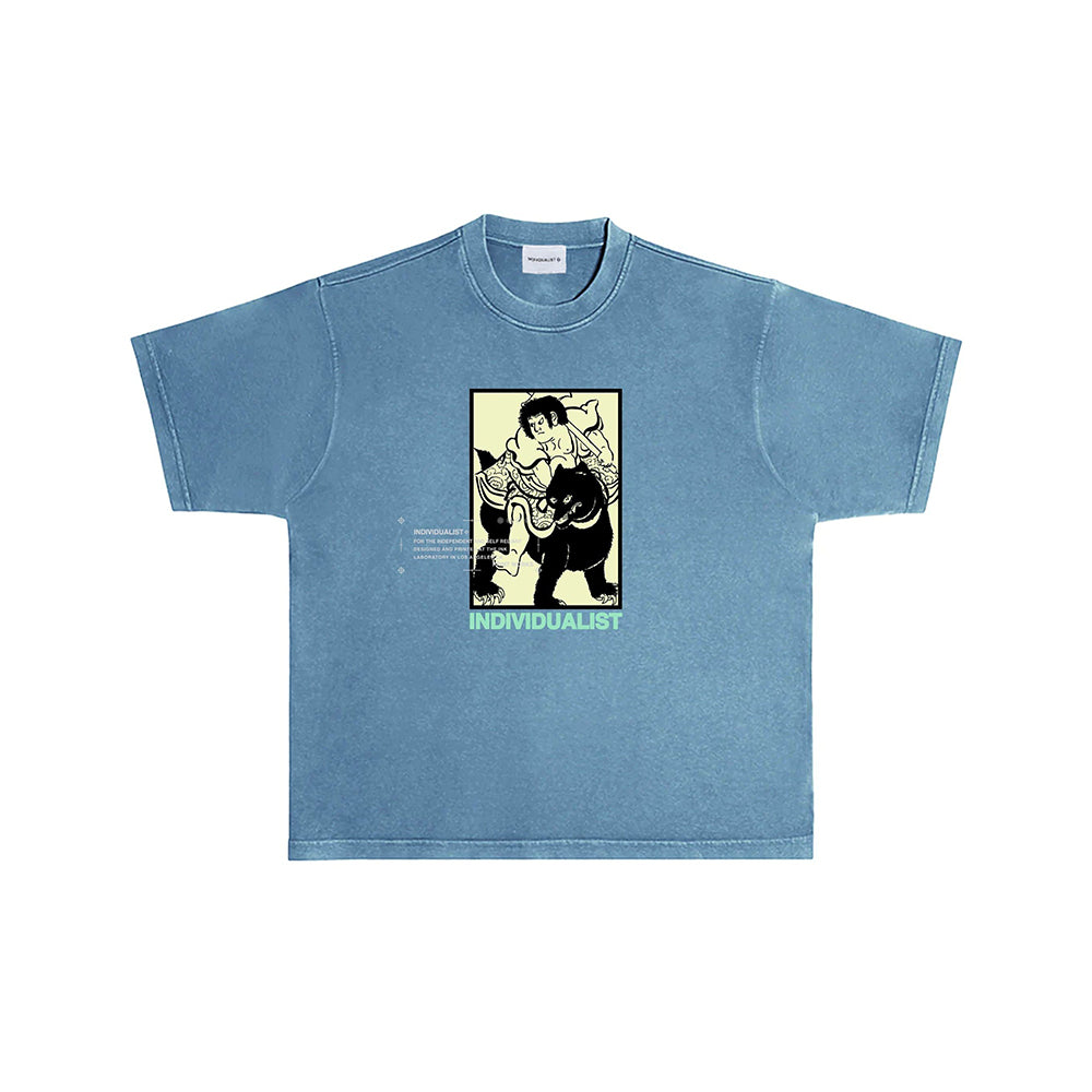 Kintaro Box SS Tee (Aqua)