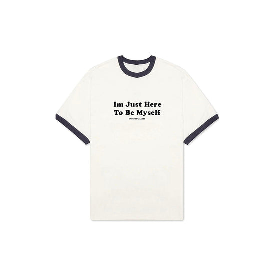 Here To Be Myself Ringer Tee (White/Black)