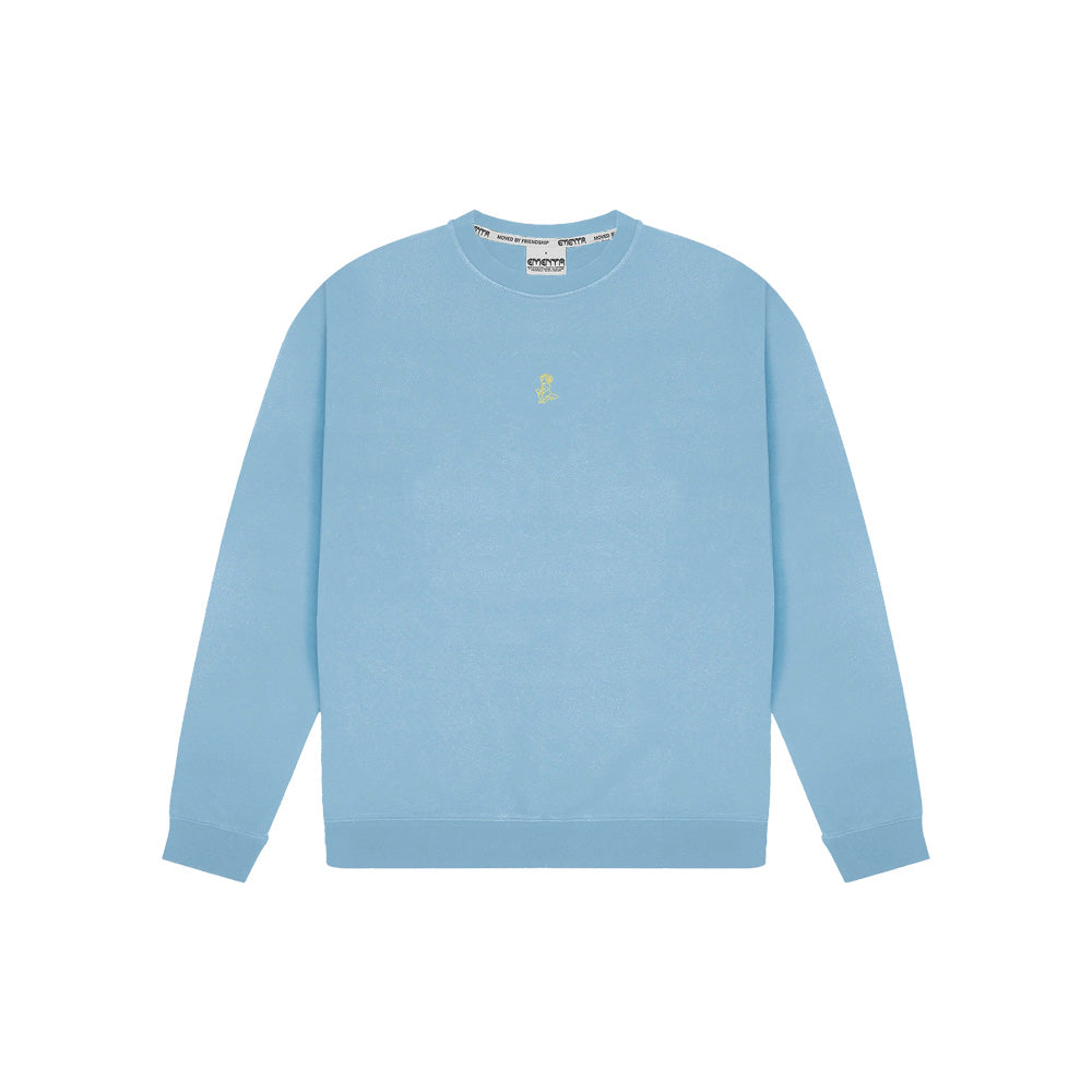 Ikon Stamp Spine Washed Crew - Winter Sky Washed/Butter