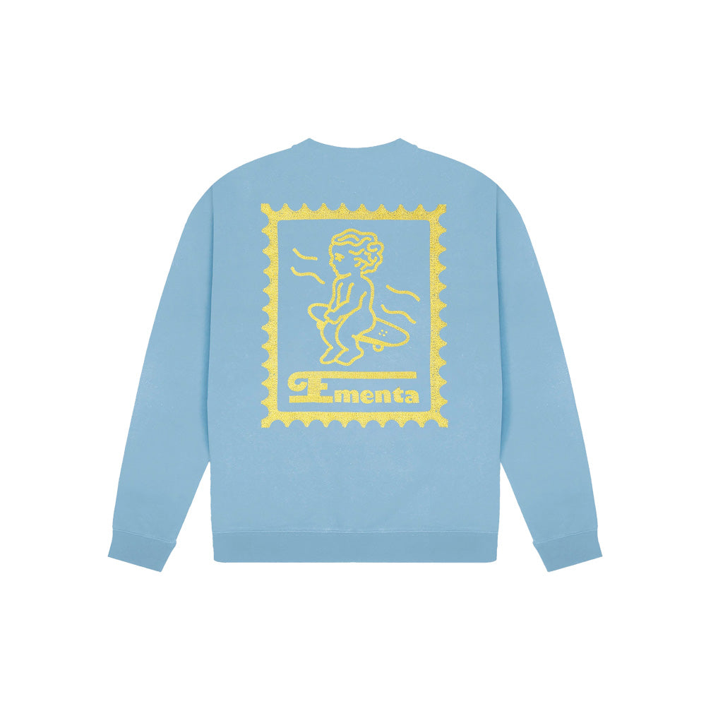 Ikon Stamp Spine Washed Crew - Winter Sky Washed/Butter