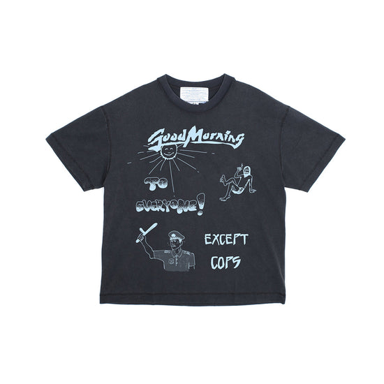 Good Morning Cops Vintage Tee (Washed Black)