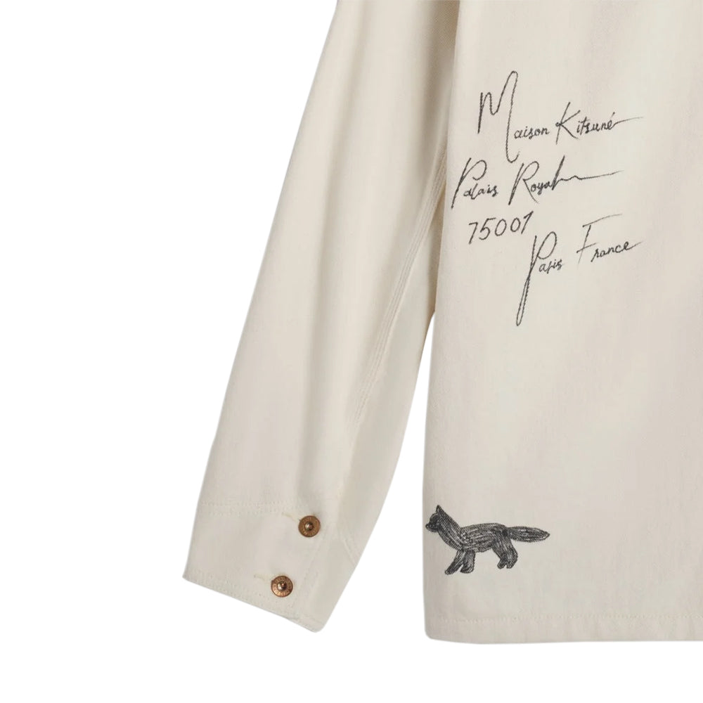Kuro x Maison Kitsuné Handwritten Postcard Work Jacket - Ecru
