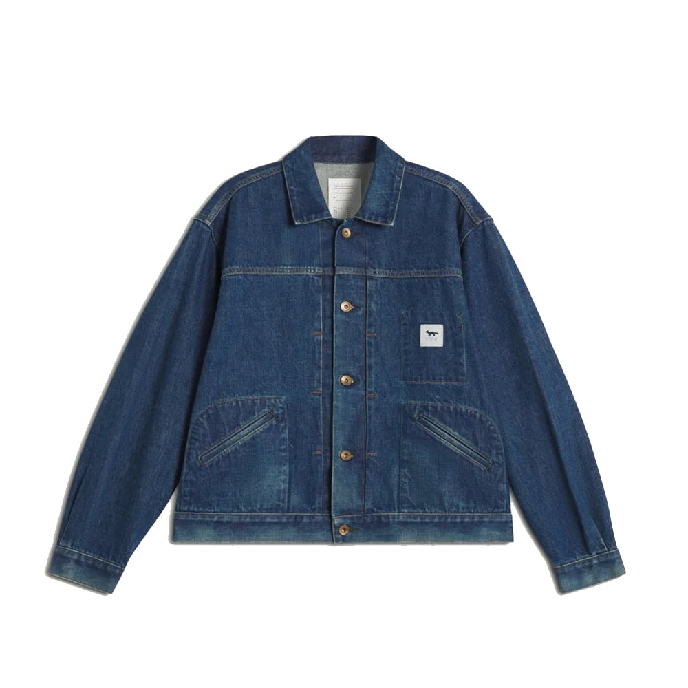 Kuro x Maison Kitsuné Selvedge Voyage Denim Jacket - Faded Indigo