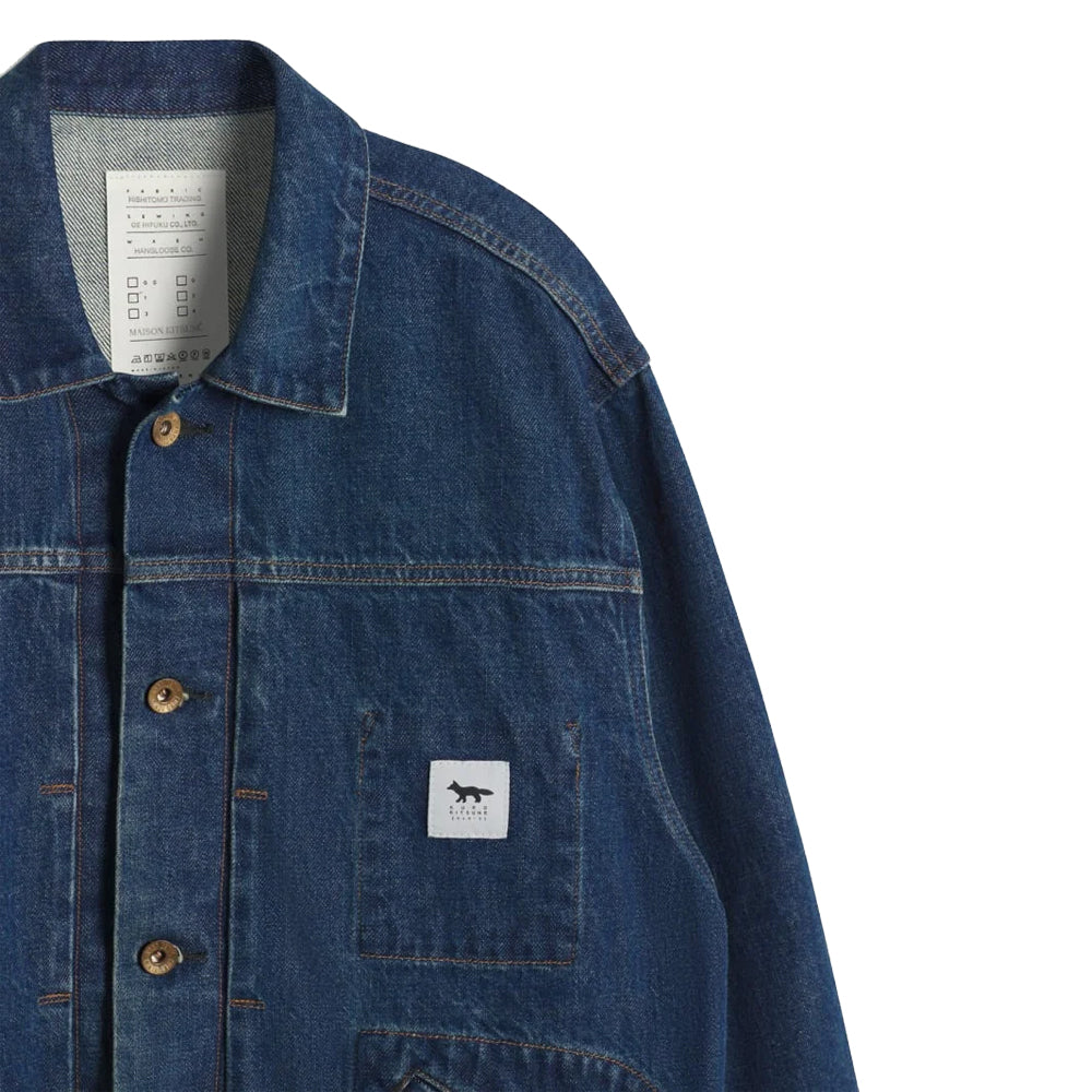 Kuro x Maison Kitsuné Selvedge Voyage Denim Jacket - Faded Indigo
