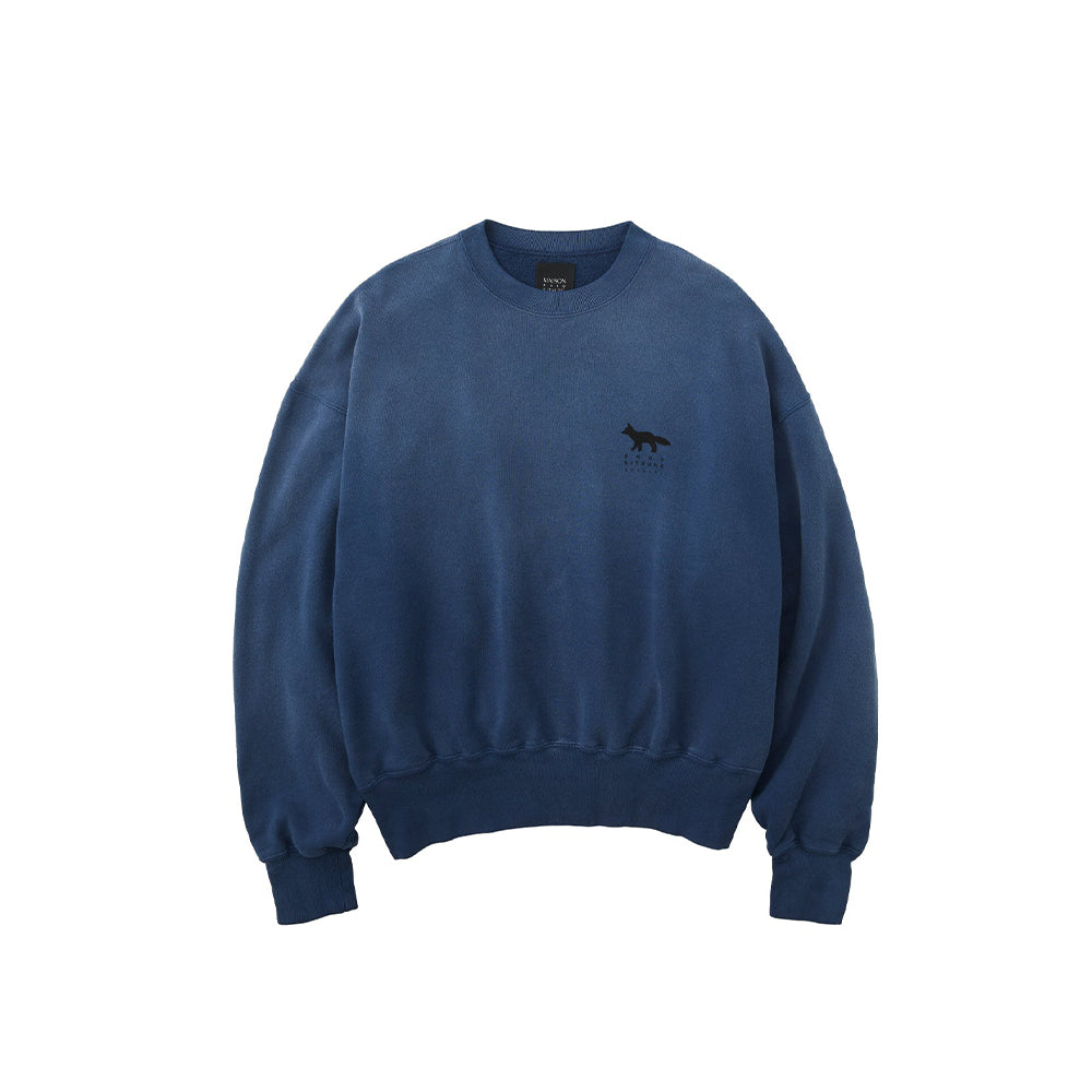 Kuro x Maison Kitsuné Sunfaded Fox Sweatshirt - Dark Navy