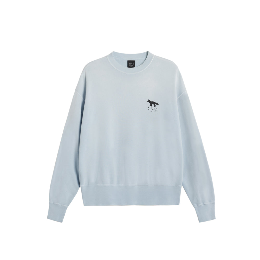 Kuro x Maison Kitsuné Sunfaded Fox Sweatshirt - Light Blue